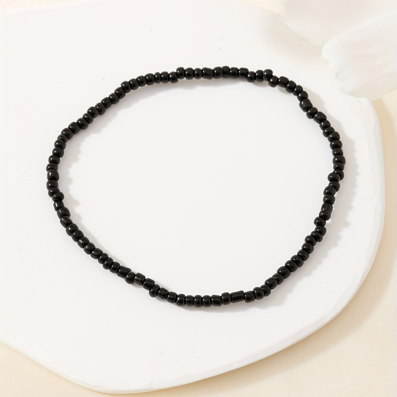 Mini Rice Beads Beaded Anklet, Hip Hop Style