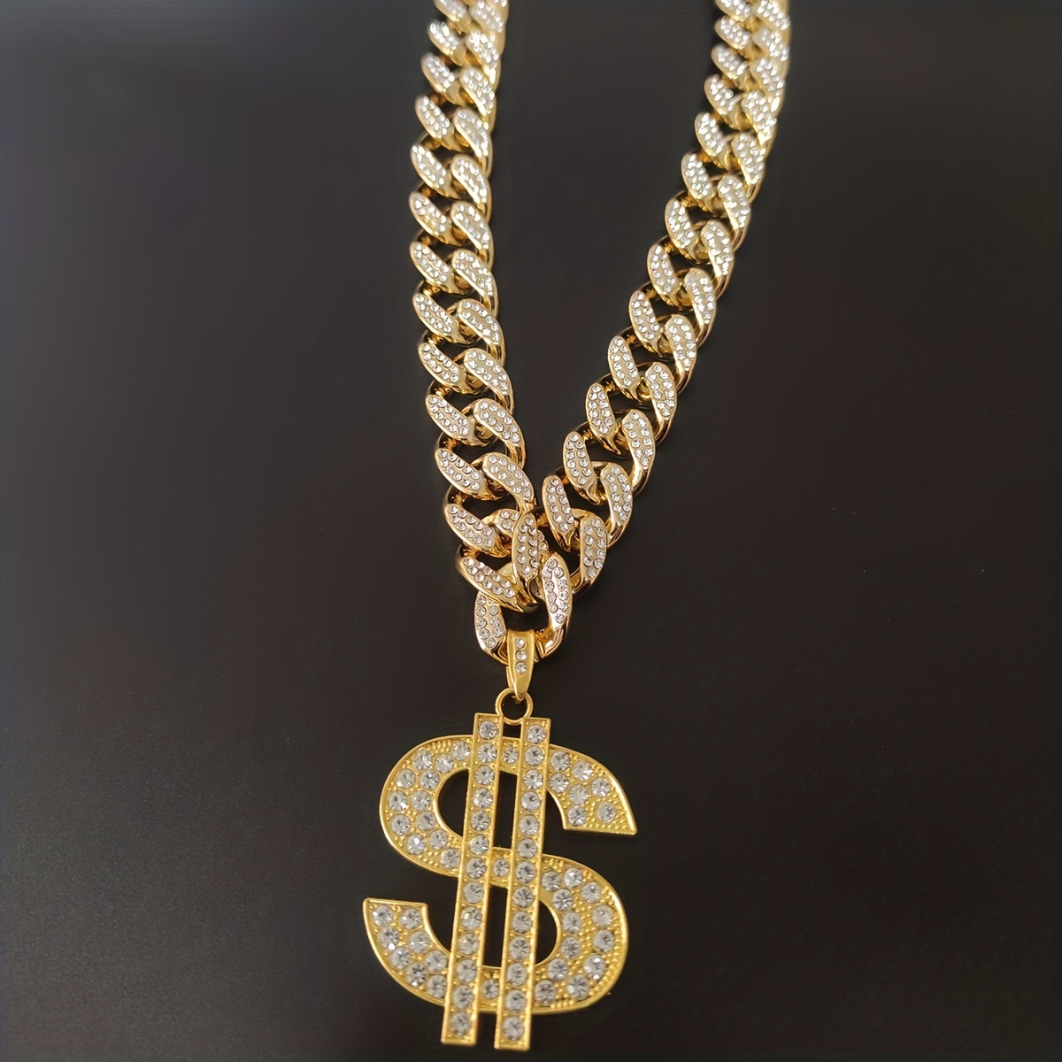 Simulation Golden Dollar Symbol Pendant Necklace