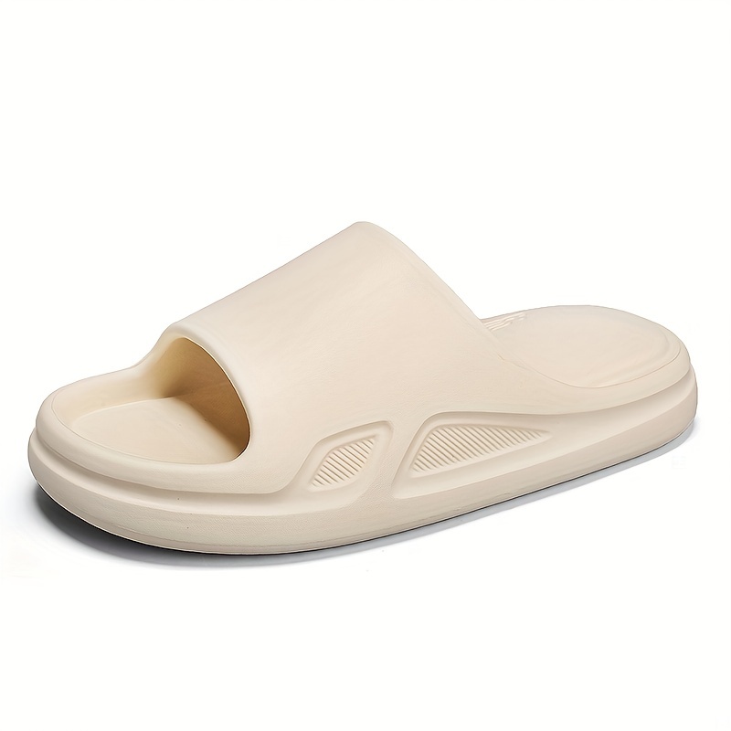 Men's Trendy Solid Color Slip On Soft Platform Eva Slides, Open Toe  Anti-skid House Shoes - Temu