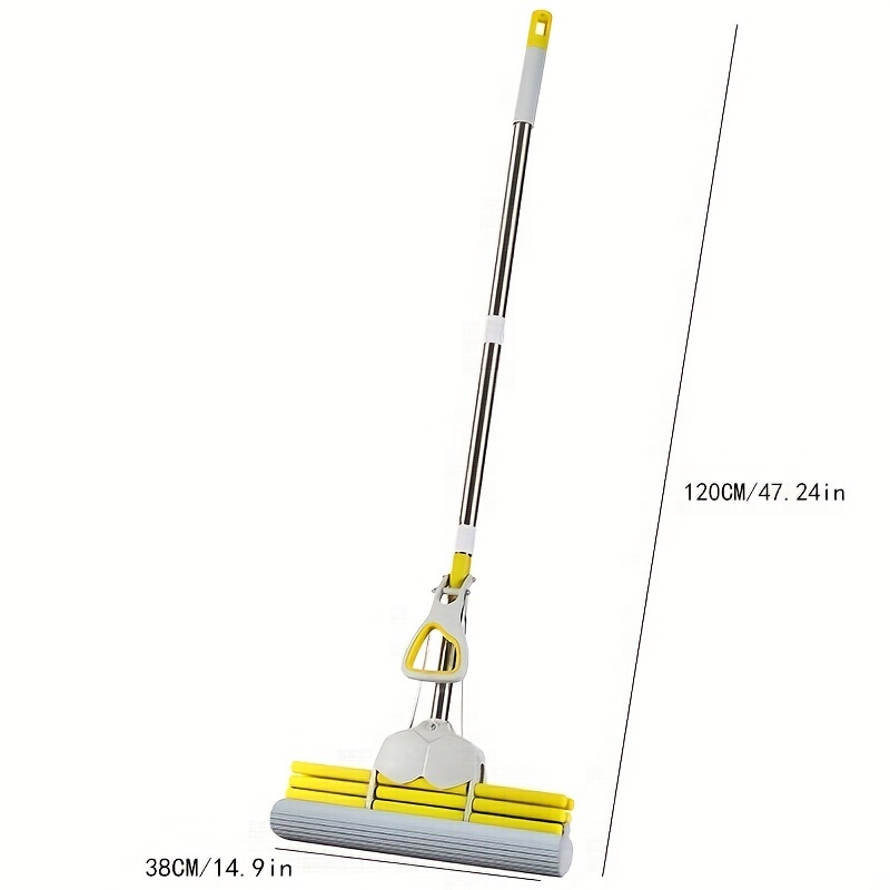 Sponge Roller Mop Stainless Steel Handle Floor Cleaner - Temu