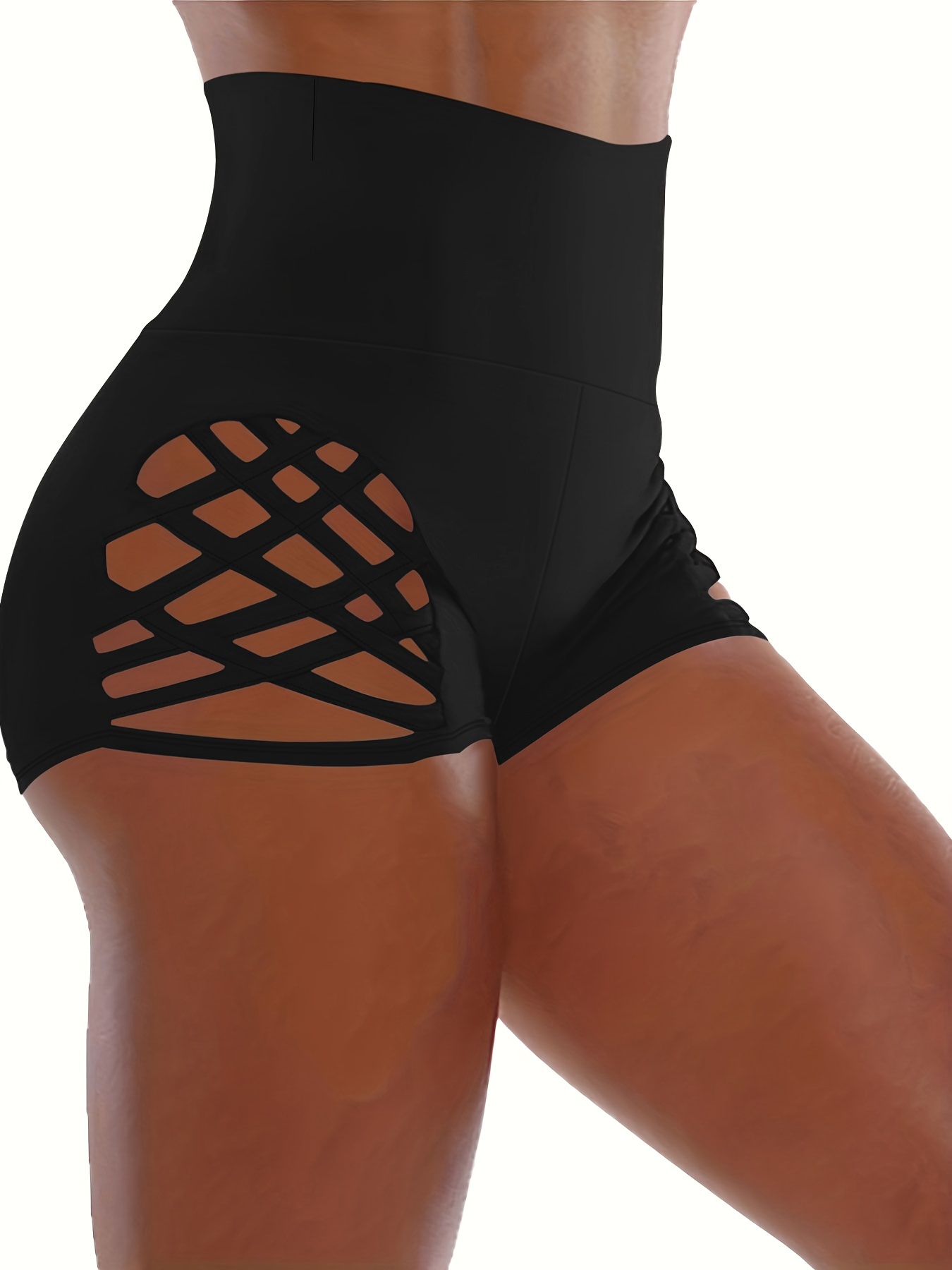 Drawstring Split Booty Shorts * Striped Nightclub Shorts, Women's Clothing