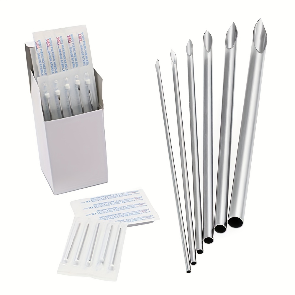 Piercing Needles Kit,100pcs Professional Body Piercing Kit Steel Piercing  Needles Piercing