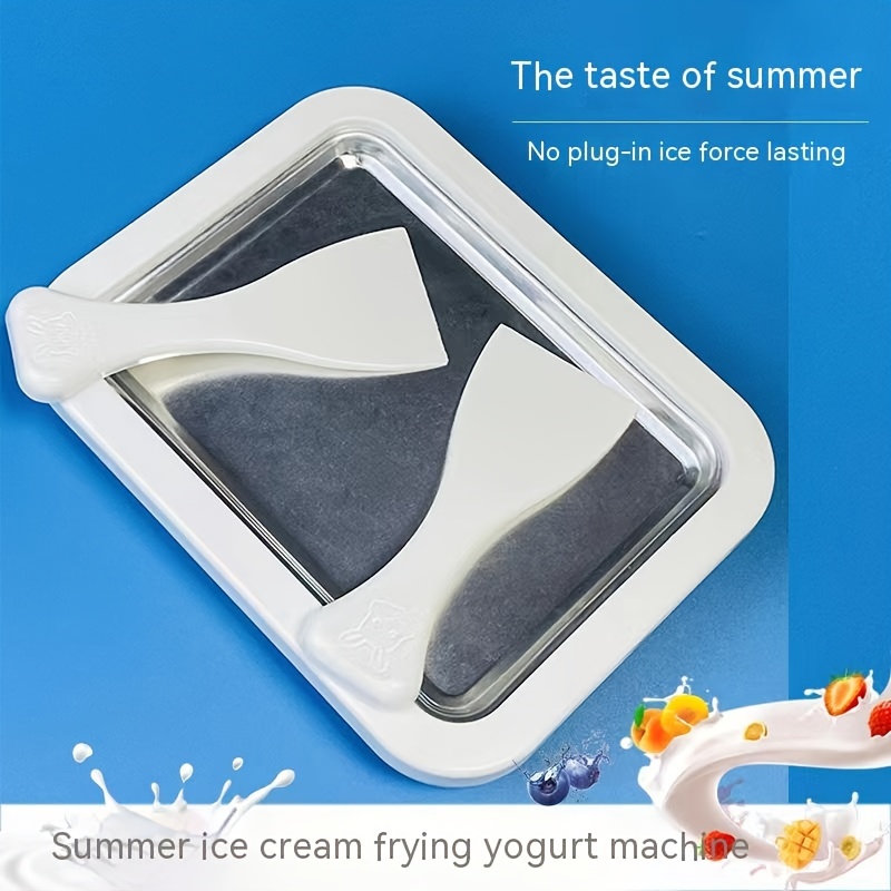 Eb Ice Cream Maker/Pan/Roll - Frozen Yogurt, Sorbet, Gelato - Family Fun, Healthy Alternative DIY at Home (Turquoise)