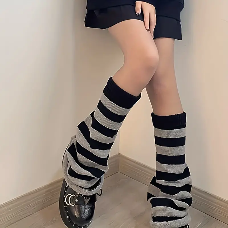 Cute Cozy: Kawaii Leg Warmer Socks Women Flared Knit Leg - Temu Germany