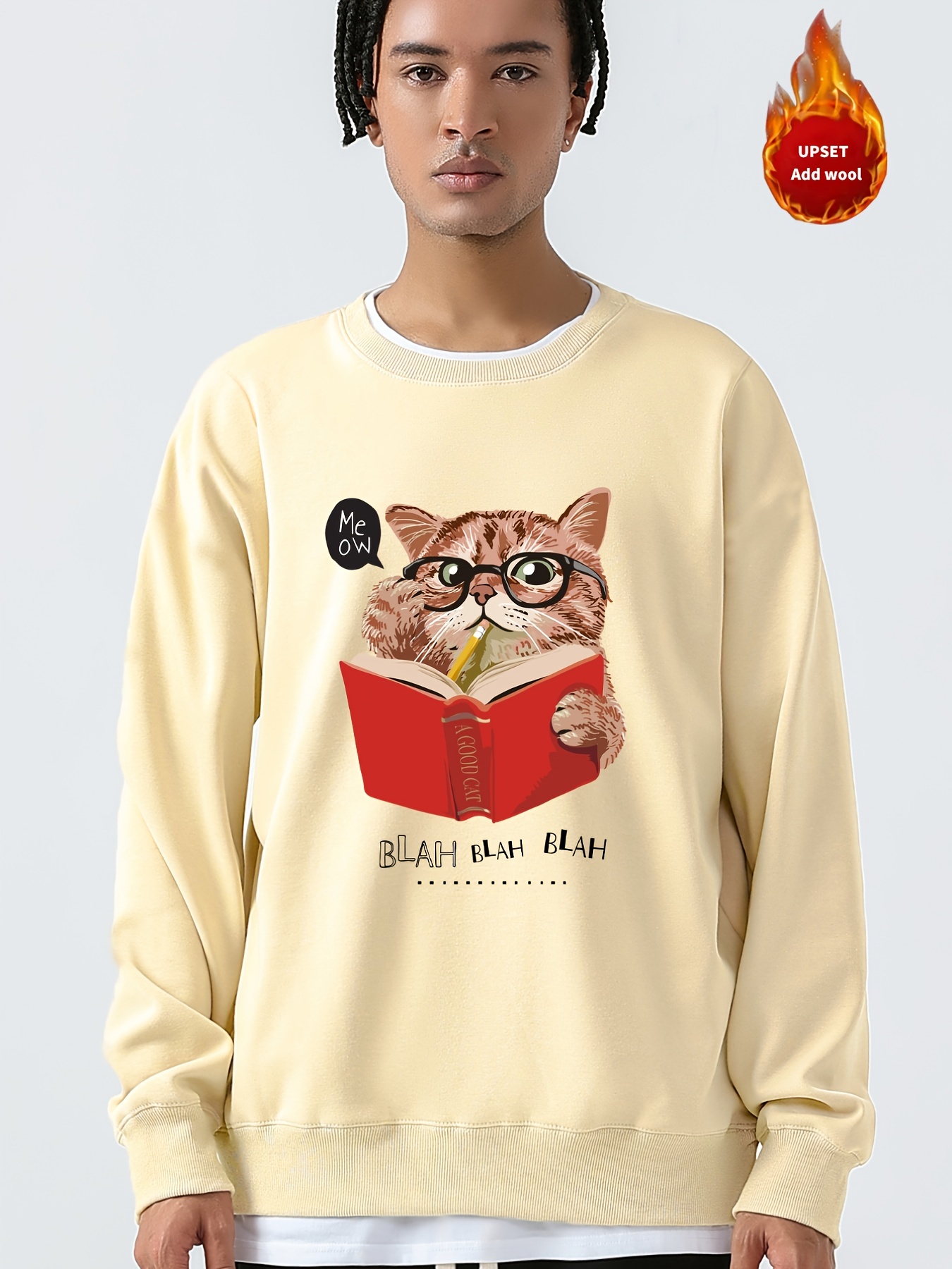 cartoon cat print sweatshirt