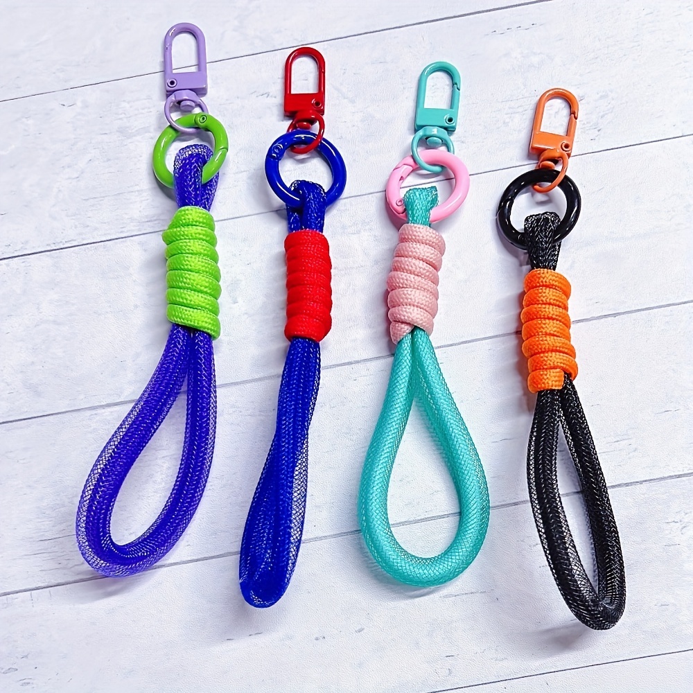 1pc Contrasting Color Mesh Yarn Colorful Cotton Rope For Phone Case Rope  Key Chain Pendant For Backpack Hand Woven Keychain For Men - Jewelry &  Accessories - Temu