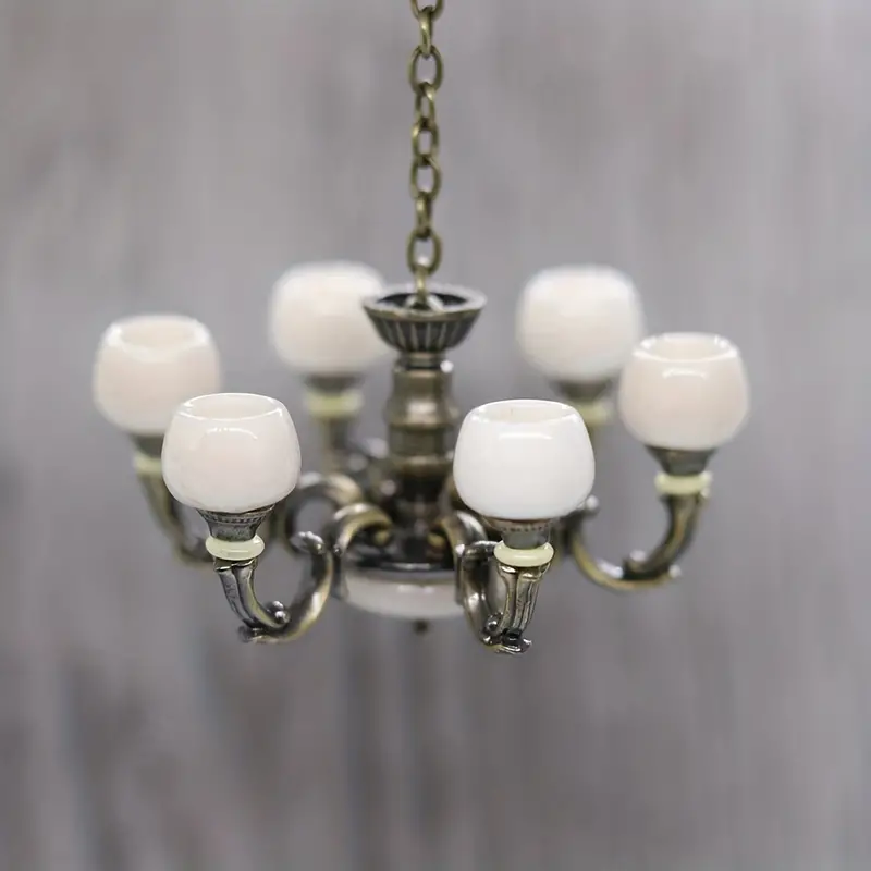  DOITOOL Model Chandelier O Scale Train Accessories Lantern  Decorative Sand Table Materials Moss Decor Dollhouse Light Fixtures  Chandeliers Toys Miniature Ceiling Lamp Metal Abs Doll House : Toys & Games