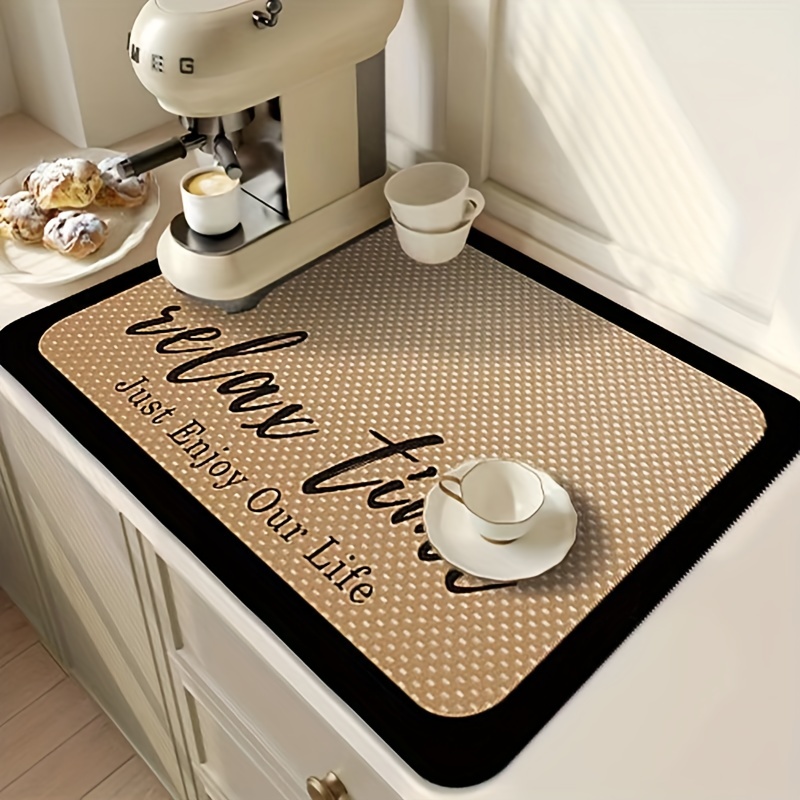 Quick Dry Coffee Mat Non-slip Kitchen Counter Drying Mat Microfiber