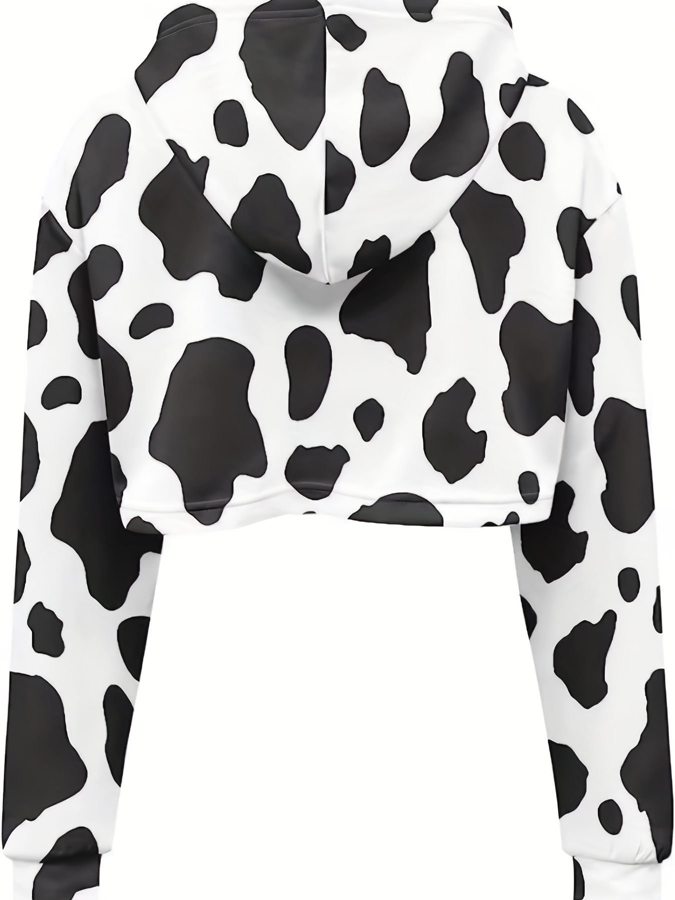 Cow print cropped discount hoodie