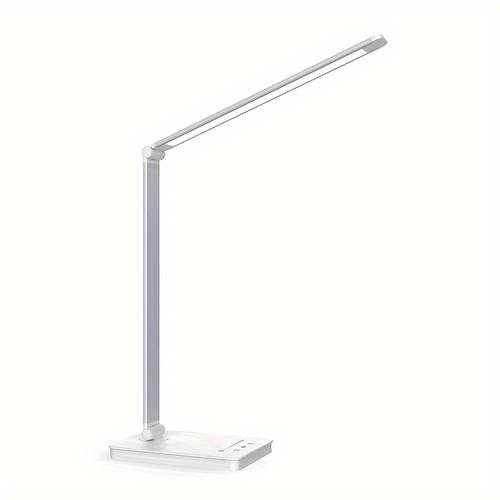 1pc desk lamp eye aluminum dimmable bedside lamp with usb charging port 5 light 5 brightness levels touch control foldable 45 min auto timer for home office bedroom reading work study