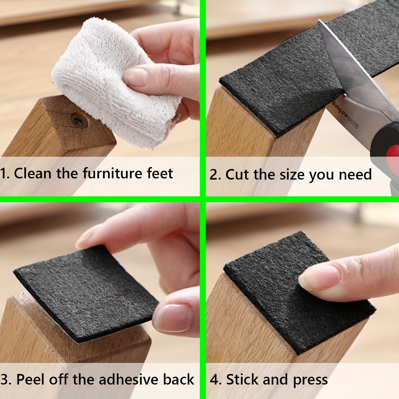 Cuttable Self Adhesive Felt Tape Furniture Felt Strips Roll Anti