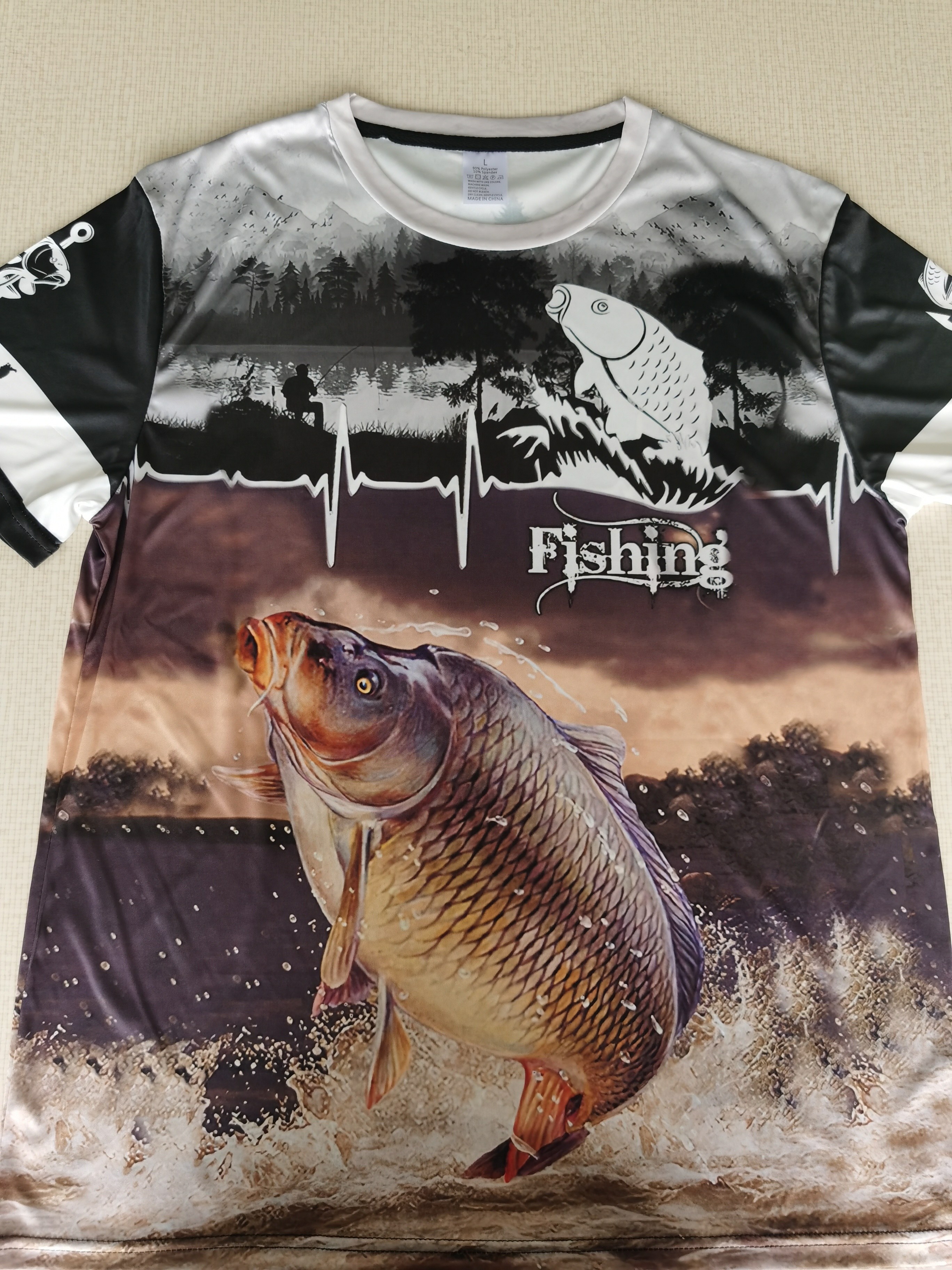 Womens Fishing Graphic graphic Large Mouth Bass Fish V-Neck T-Shirt