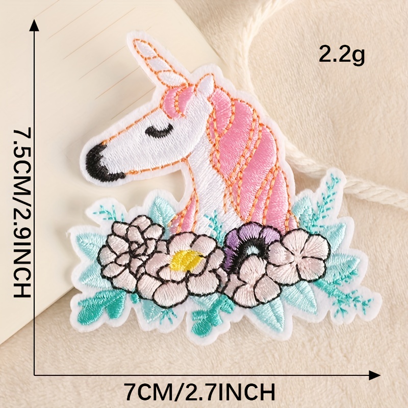 Flower Unicorn Patch Iron on Patches for Clothing Stripes Badge Sew on  Stickers on Clothes Embroidered Patches for Appliques DIY