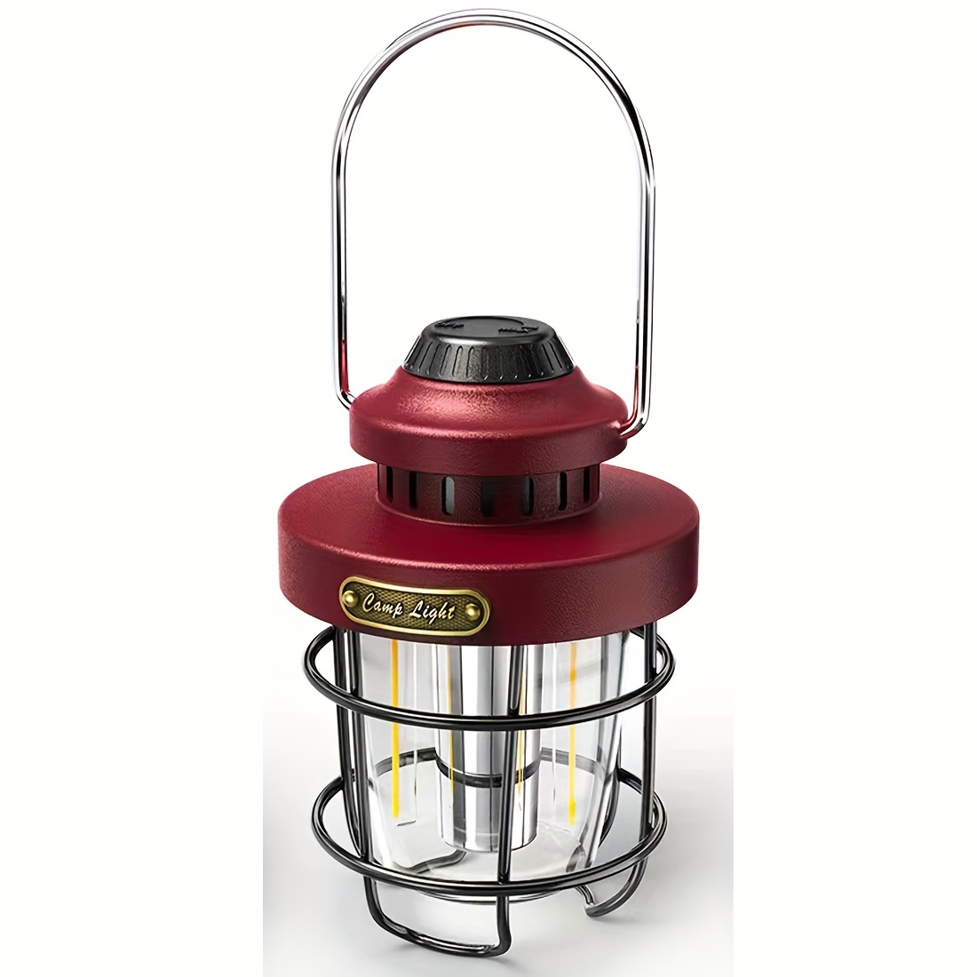 Rechargeable Retro Metal Camping Light, Battery Powered Hanging