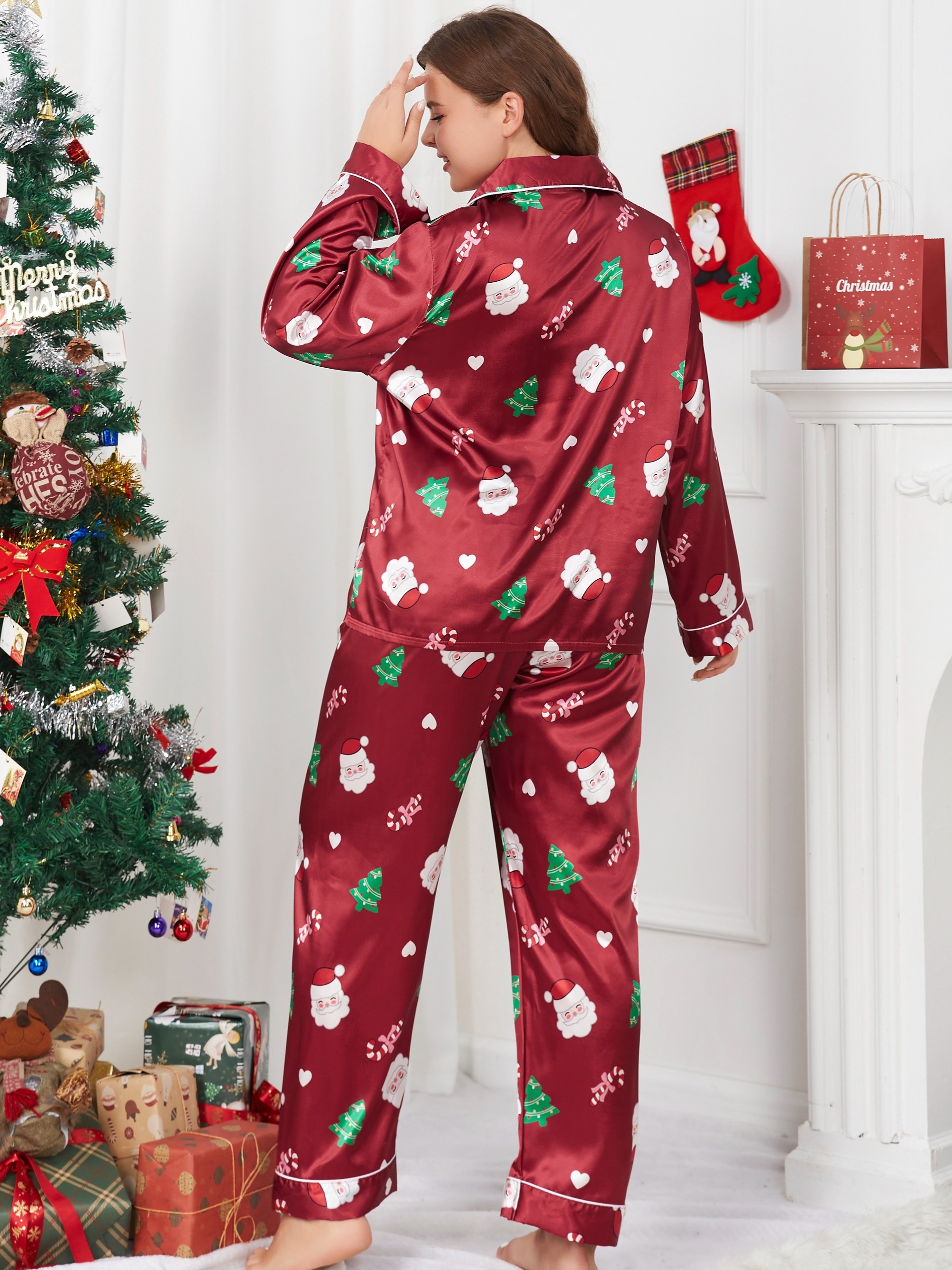 Plus Size Christmas Outfits Set Women's Plus Snowflake Print - Temu Canada