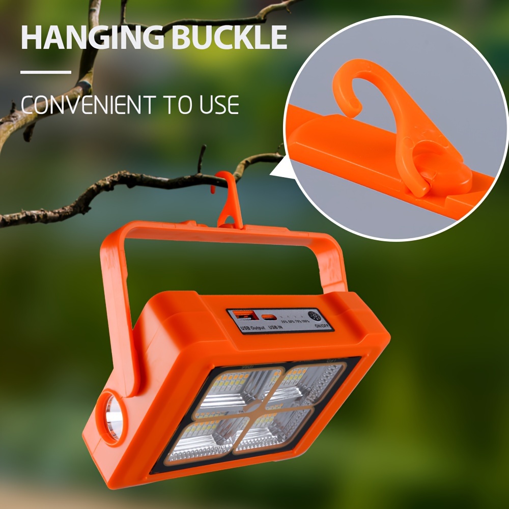 1 Lampe Solaire Portable Avec Lampe Flash Portable Rechargeable, Réglage À  6 Vitesses, Lampe Pour Le Camping En Plein Air Et Une Utilisation  D'urgence, Avec USB Peut Charger Des Téléphones Mobiles 