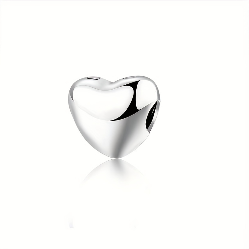 925 Silver Heart Shape Positioning Buckle Charm Beads