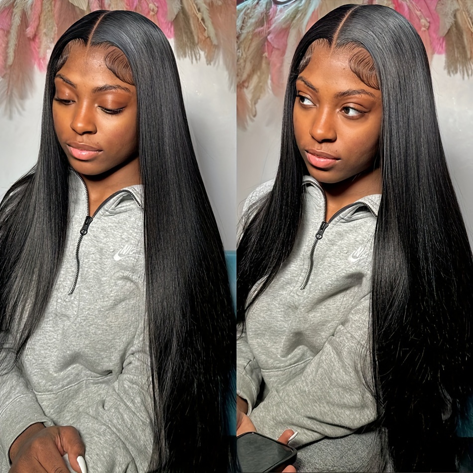 Straight 5x5 Hd Lace Frontal Wig 5x5 Bone Straight Human Temu