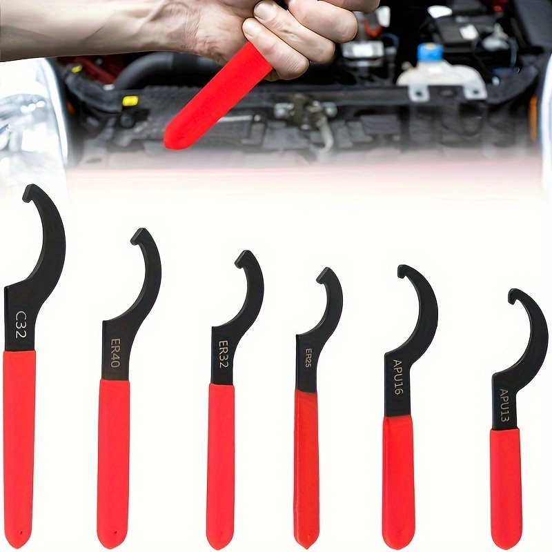 Coilover Wrench, Hook Wrenches Tools Set Shock Spanner Wrench set C-Shape  Spanner Coilover Adjustable Spanners Adjustment Tool For Most Coil Over