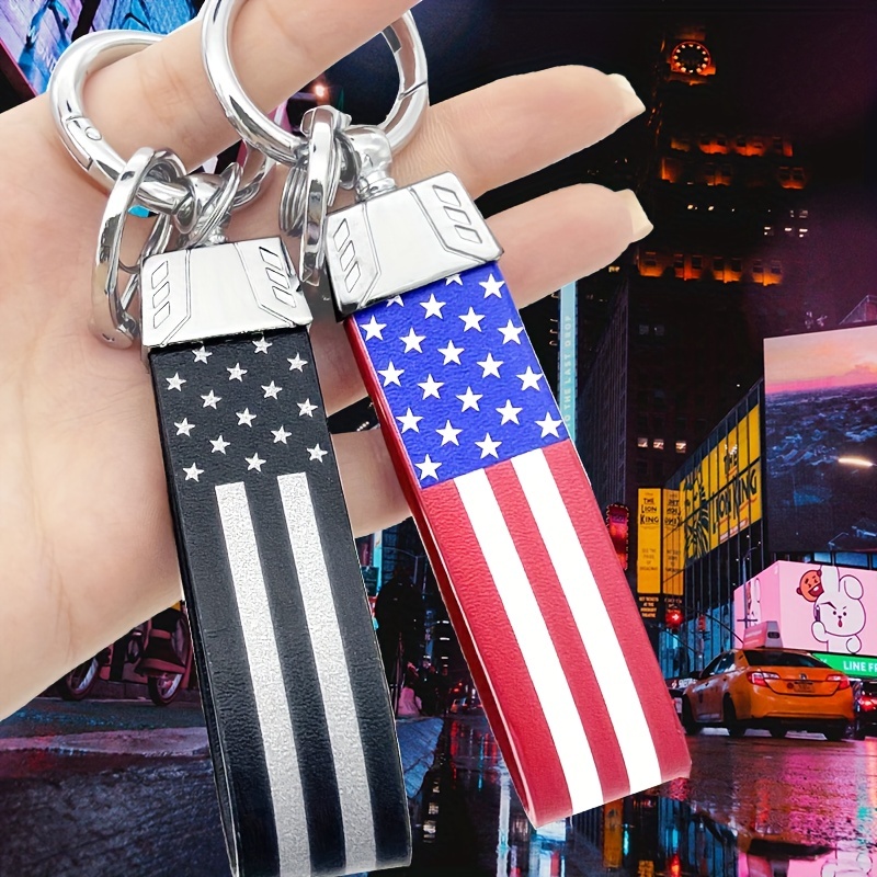 Pu Leather Usa Flag Car Key Chain The United States Flags Keychain The  America Flag Key Ring Key Pendent Keyring For Motorcycles Suv - Temu