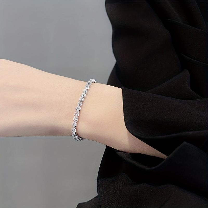 1pc Glamorous Silver Minimalist Chain Bracelet For Women For Daily
