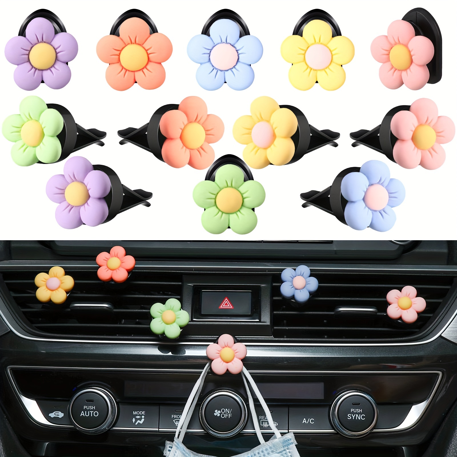 Car Air Vent Clip Aromatherapy Cute Flowers Shape Car Air - Temu