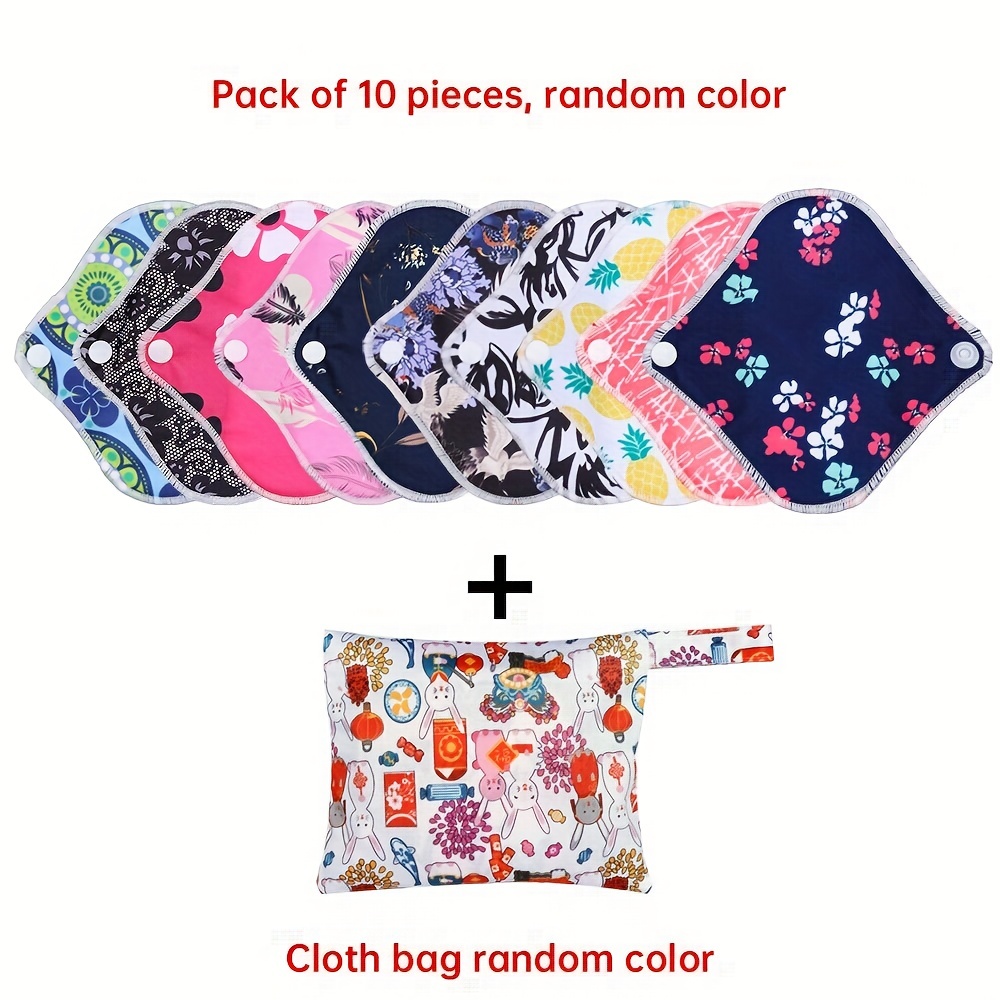 Reusable Menstrual Pads,Bamboo Cloth Pads for Heavy Flow,Extra Large  Sanitary Pads Set with Wings for Women,Washable Overnight Cloth Panty  Liners Period Pads (4 in 1,12.79 4 Layers) 
