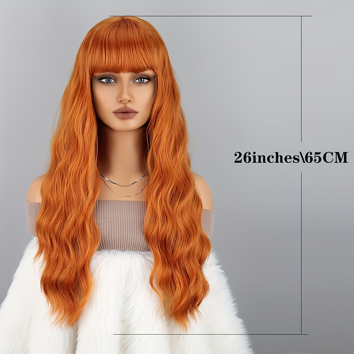 Orange Curly Wigs Bangs Long Burgundy Curly Wave Wigs Women Temu