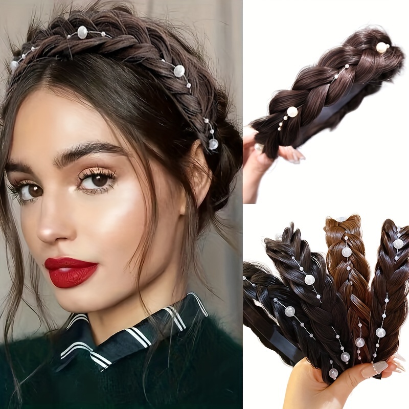 Women Hairpin Headbands Girl Elastic Leather Hair Hoop Handmade