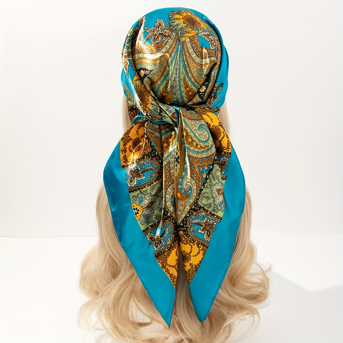 Blue Paisley Bandana Print Temu