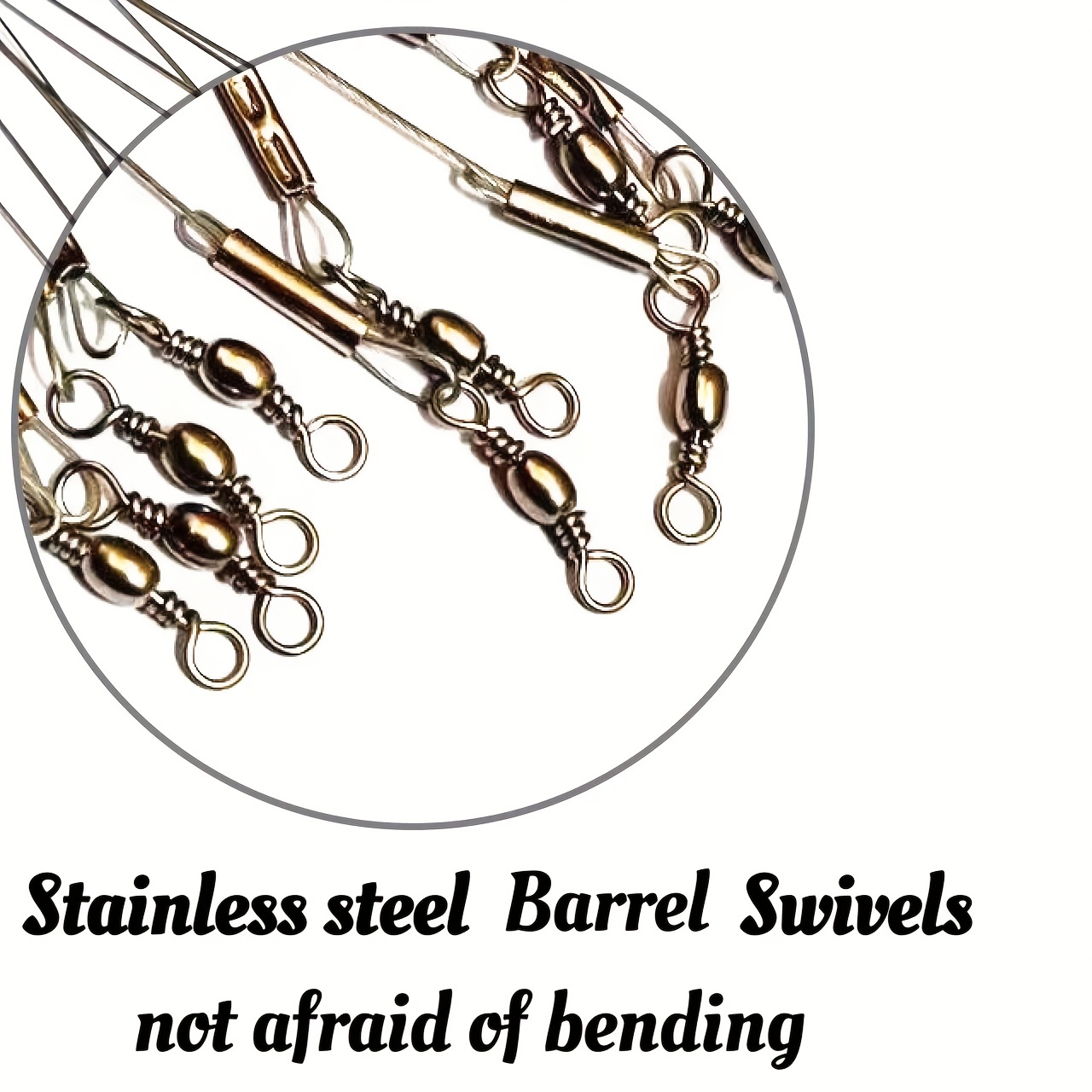 Durable Stainless Steel Fishing Wire Leader Barrel Swivels - Temu