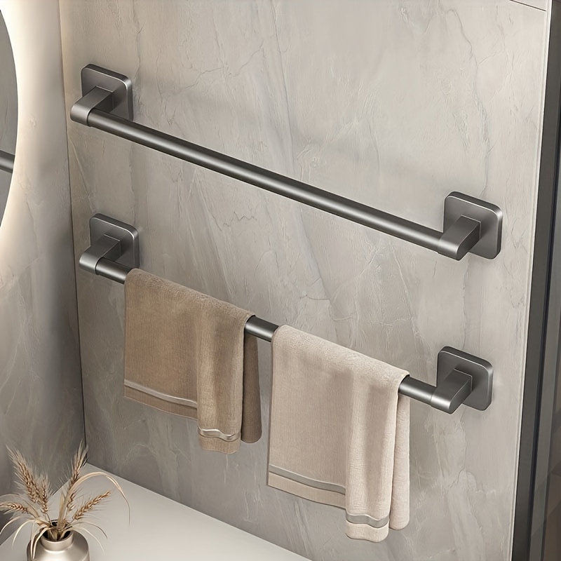 Single Rod Towel Bar Shower Towel Rack Bathroom Wall Mounted - Temu