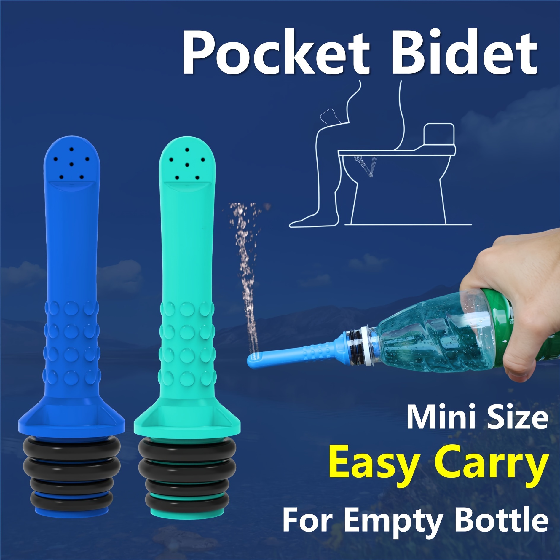 

1/2pcs Portable Bidet For Toilet Or Travel Portable Bidet Travel Bidet. Compatible With Every Bottle. Discreet, Mini, Elderly, Sprayer, Bio, Personal, Handheld