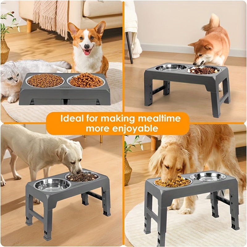 Elevated Dog & Cat Bowls, 6 Adjustable Heights Raised Food Water Feeder Bowl  with Stand, 1 Pack - Pick 'n Save