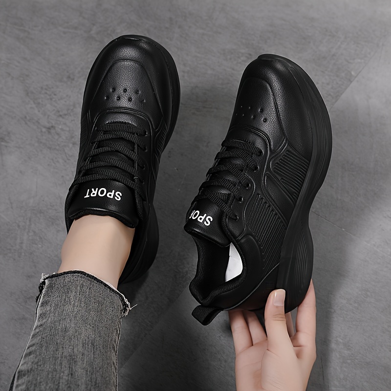 Women's Lace-up Athletic Sneakers - Letter Pattern, Waterproof, Non-slip