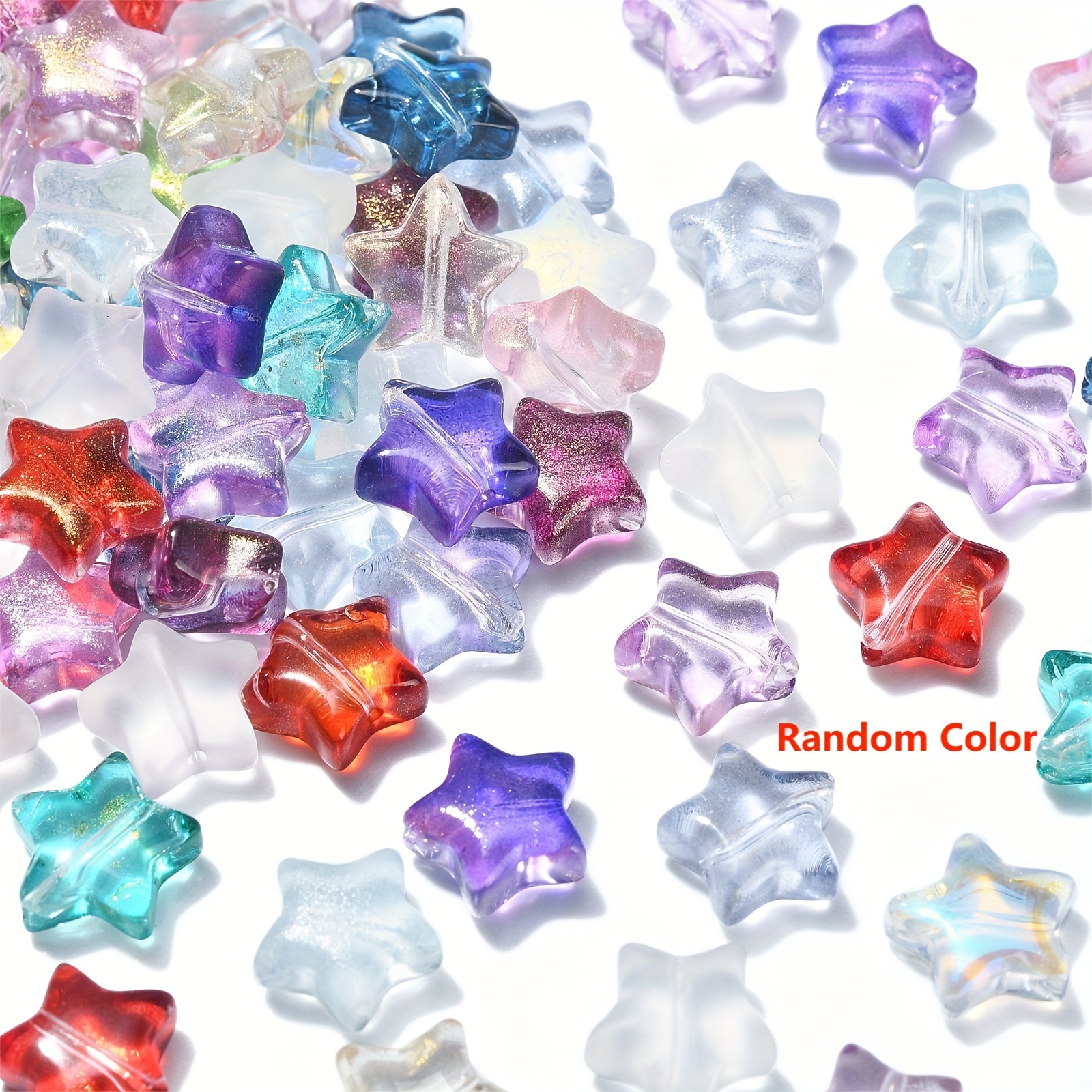 Diy Star shaped Beads Star shaped Glass Spacer Beads Colored - Temu