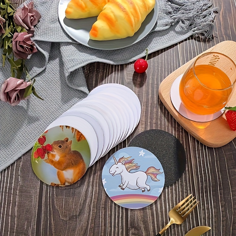 24Pieces Square Sublimation Coaster Sublimation Blank Cup Mat Blank Rubber  Coasters Transfer Cup Mat Blank Cup Mat for Kitchen Decor