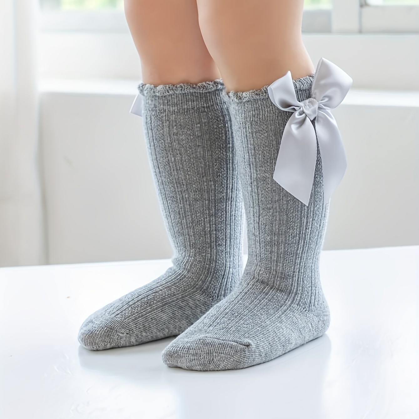 Chaussettes Antidérapantes Coton - Gris Mélange