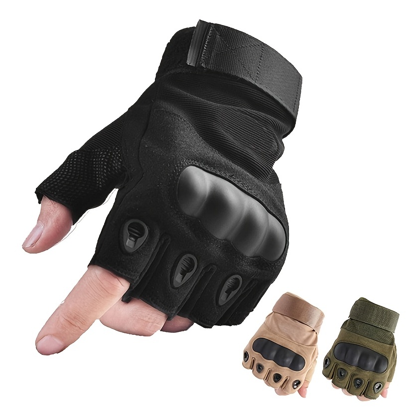 

Hard Knuckle Fingerless Gloves For Tactical Hunting, Shooting, Airsoft, And Paintball - Protect Your Hands And Improve Grip