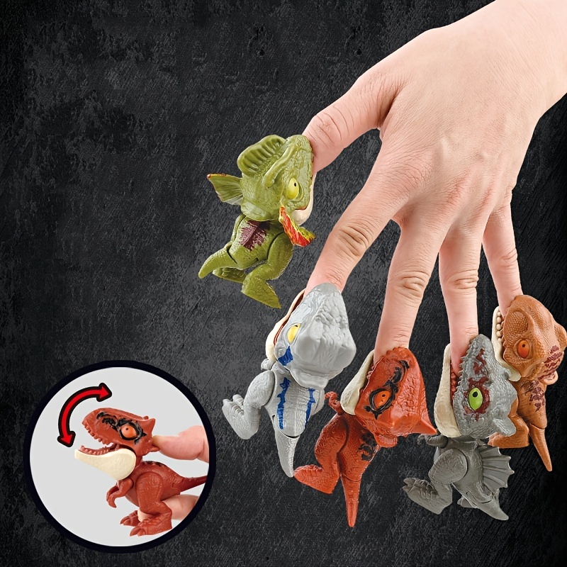 5pcs Finger Dinosaur Toys & Tabletop Decoration as Kids Birthday Gift