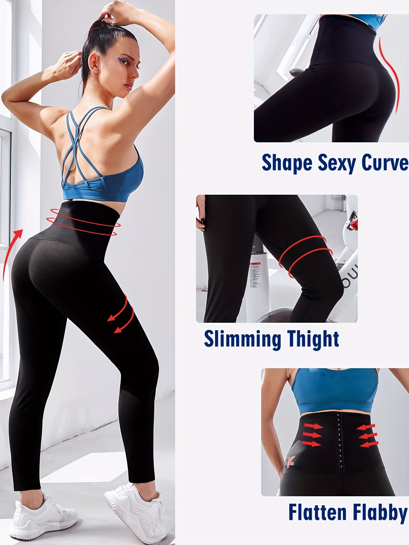 NEW Leggings for Women Sweat Shapewear Yoga Pants Waist Trainer Slimming Body  Shaper Sauna Pants Capri Fitness Workout Legging Fat Burning