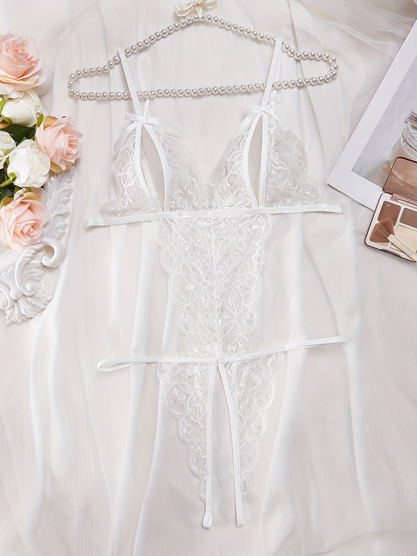 Plus Size Wedding Sexy Lingerie Bodysuit Women's Plus Sheer - Temu