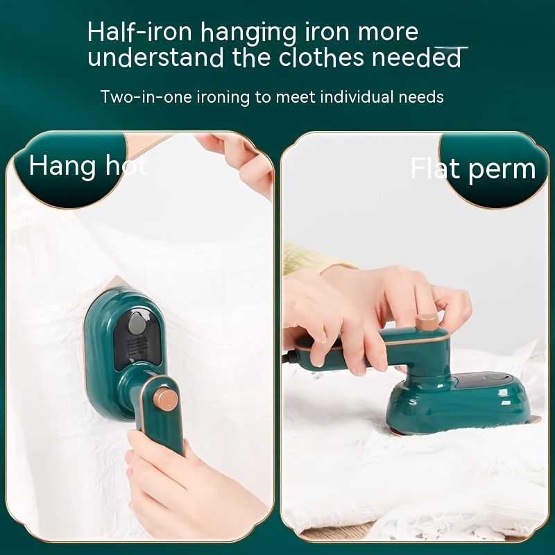 Mini Iron for Clothes, Portable Travel Iron Support Dry Wet Ironing, Steam  Iron Handheld Ironing Machine (Dark Green)