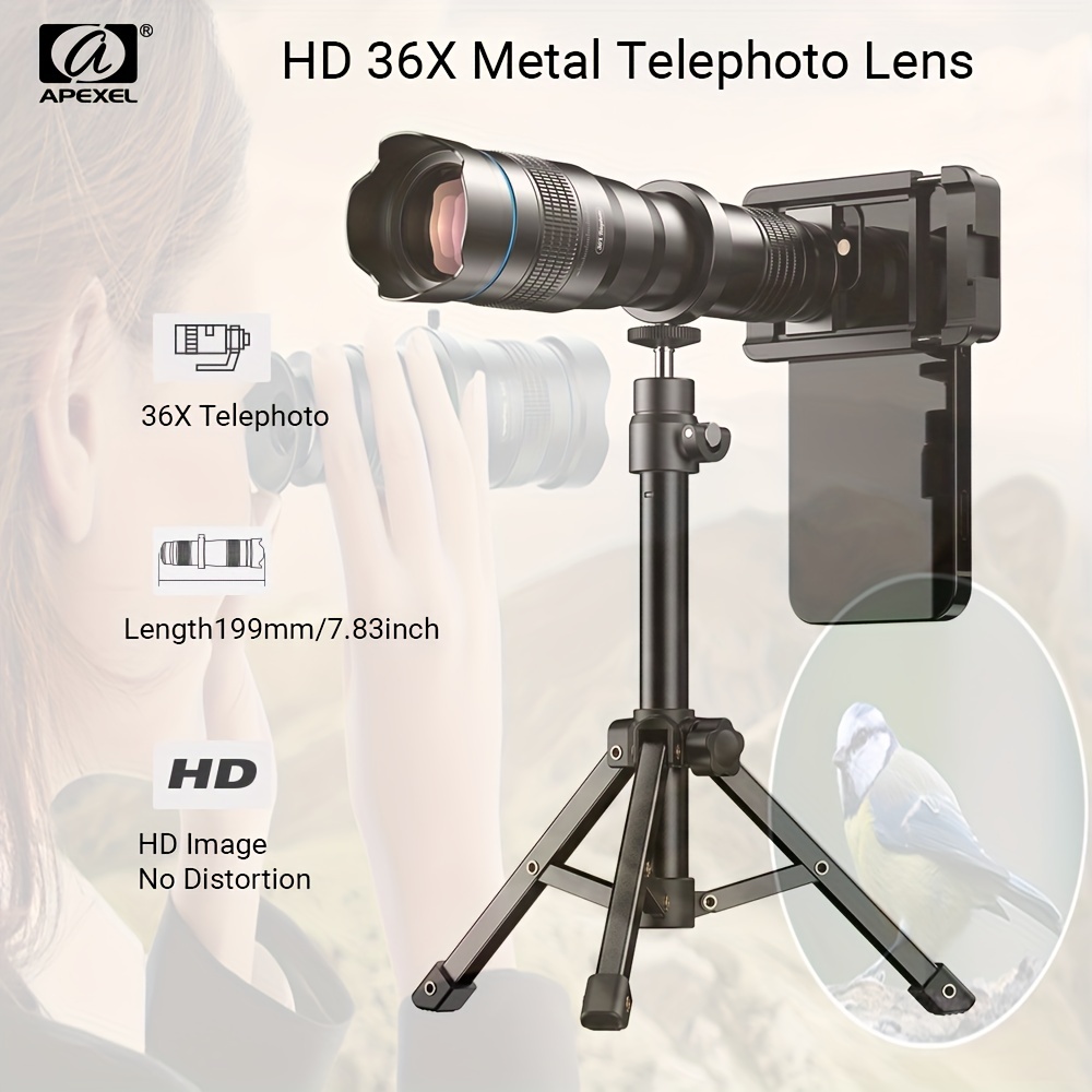 APEXEL HD 36X Monocular Zoom Telescope with Stretchable Tripod