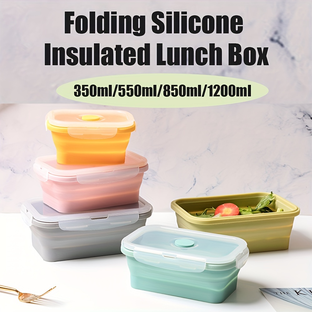 Leakproof Silicone Insulated Lunch Box - Collapsible Bento Box For Office  Workers, Teenagers, And Workers At School - Microwave And Freezer Safe -  Bpa Free Airtight Lid - Perfect For Portable Food