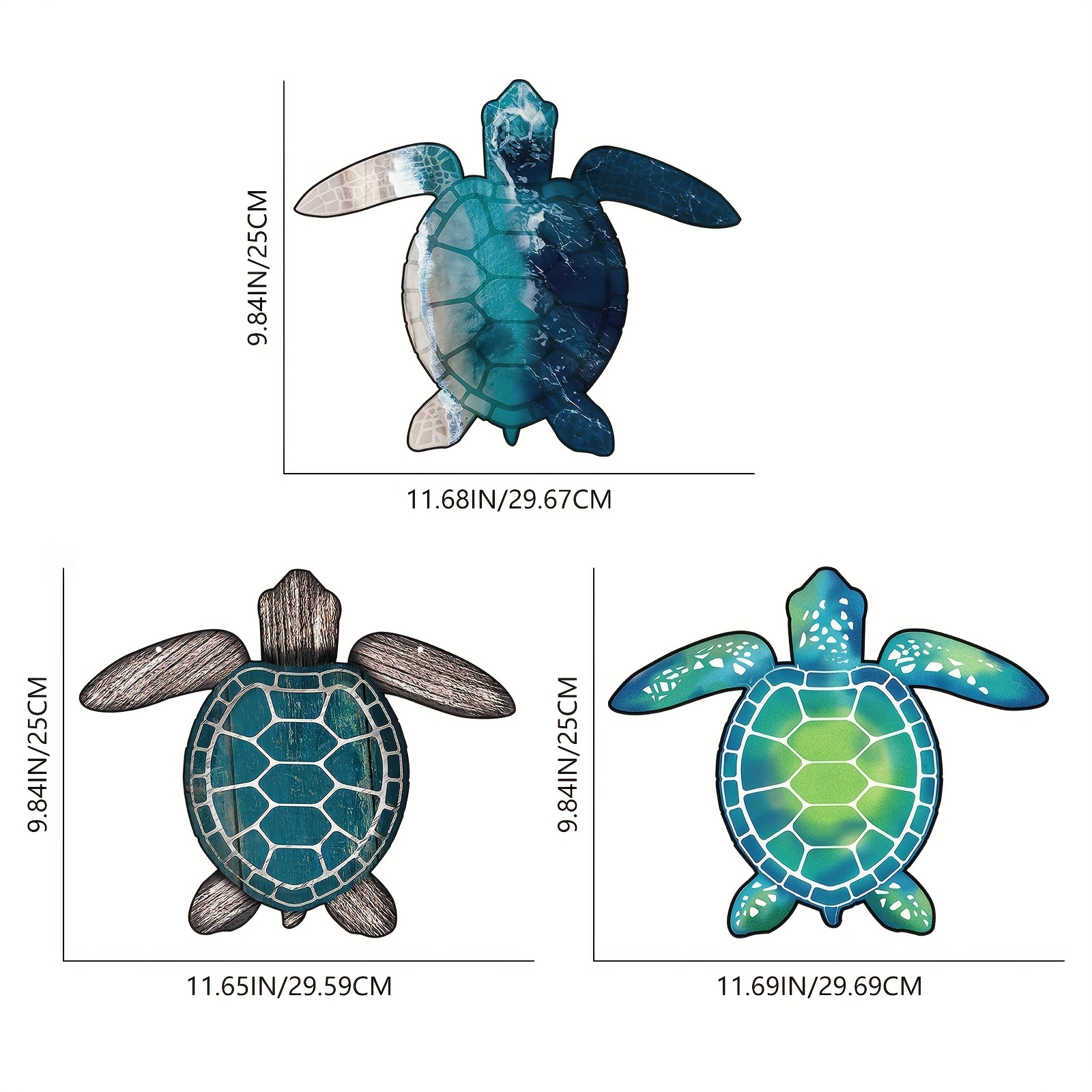 Contraventana de madera - Diseño de tortuga marina