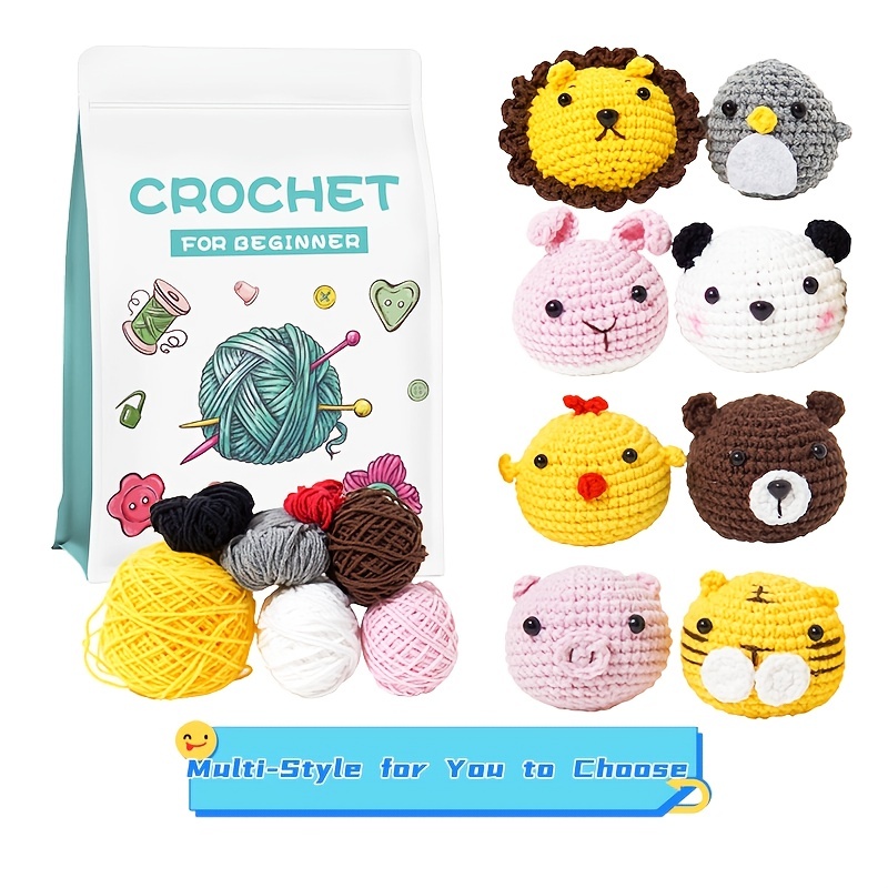 Crochet Kit for Beginners Handmade Knitting Animals Complete Crochet Set
