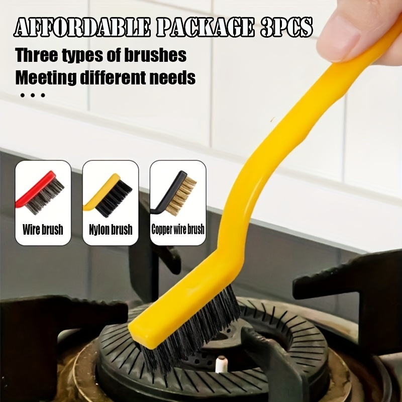 Gas Stove Cleaning Brush Set, Perfect Kitchen Tool For Oil Fume Machine And  Stove Top Cleaning With Stainless Steel Wire Bristles - Temu