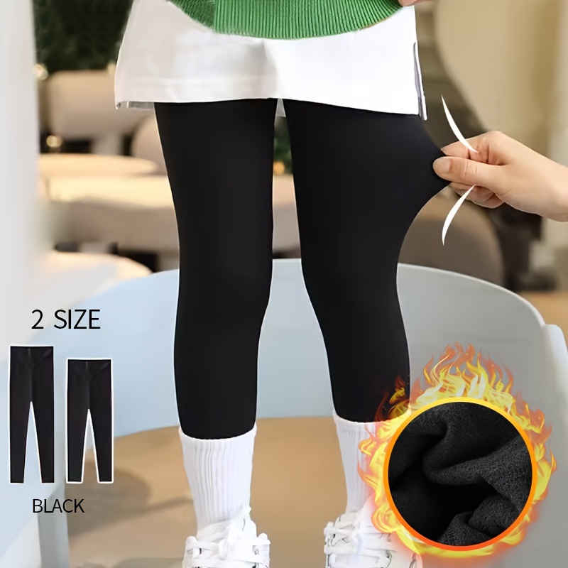 Girl's Children's Plus Velvet Warm Leggings Trousers Fleece - Temu