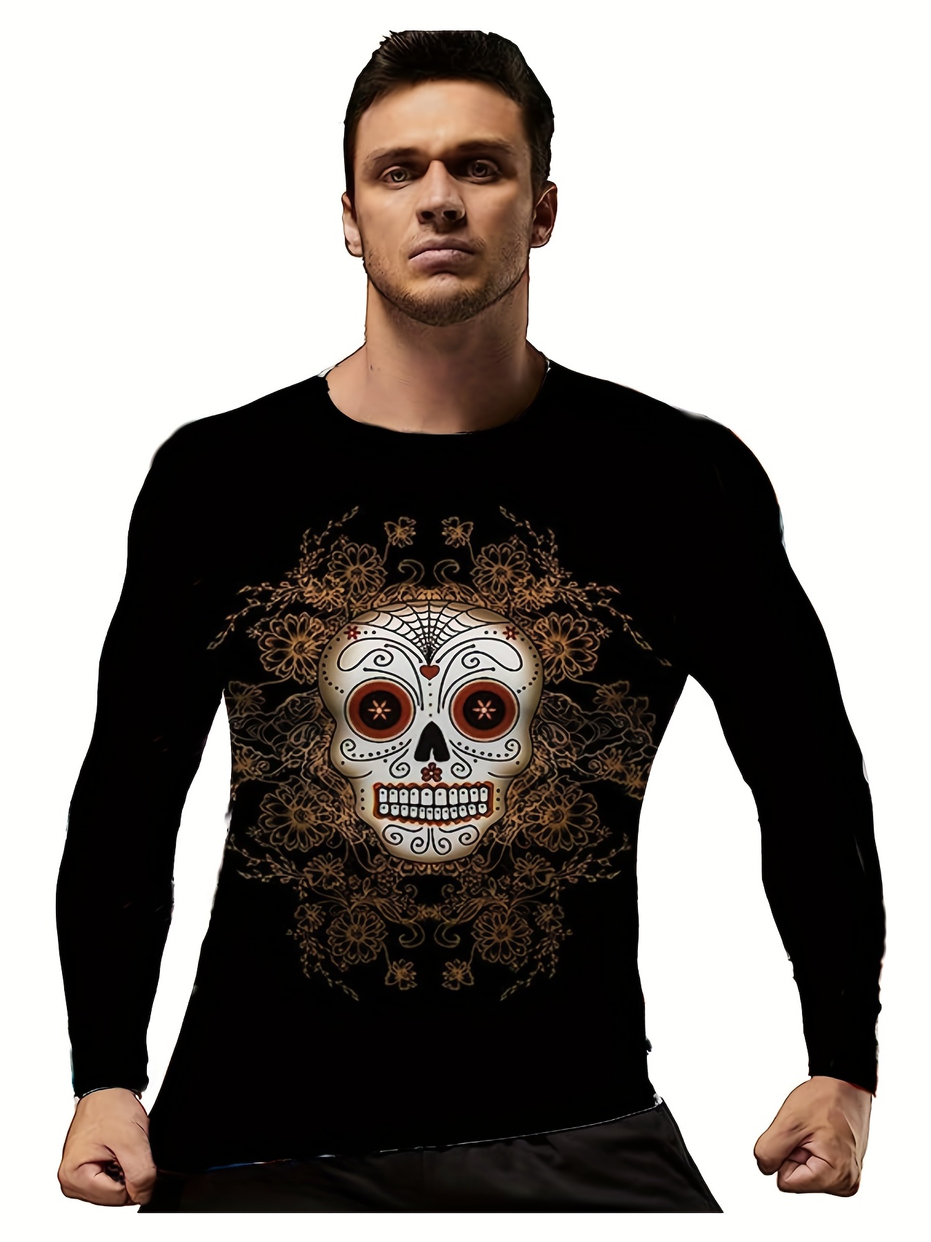 camiseta larga cuello diseño estampado Temu Uruguay